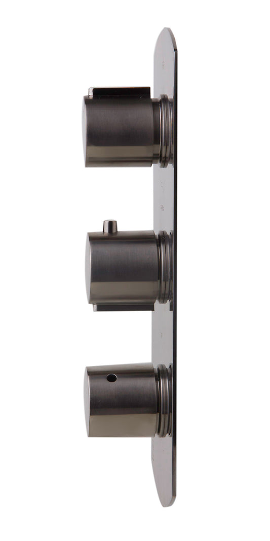 ALFI Brand - Brushed Nickel Concealed 4-Way Thermostatic Valve Shower Mixer /w Round Knobs | AB4101-BN