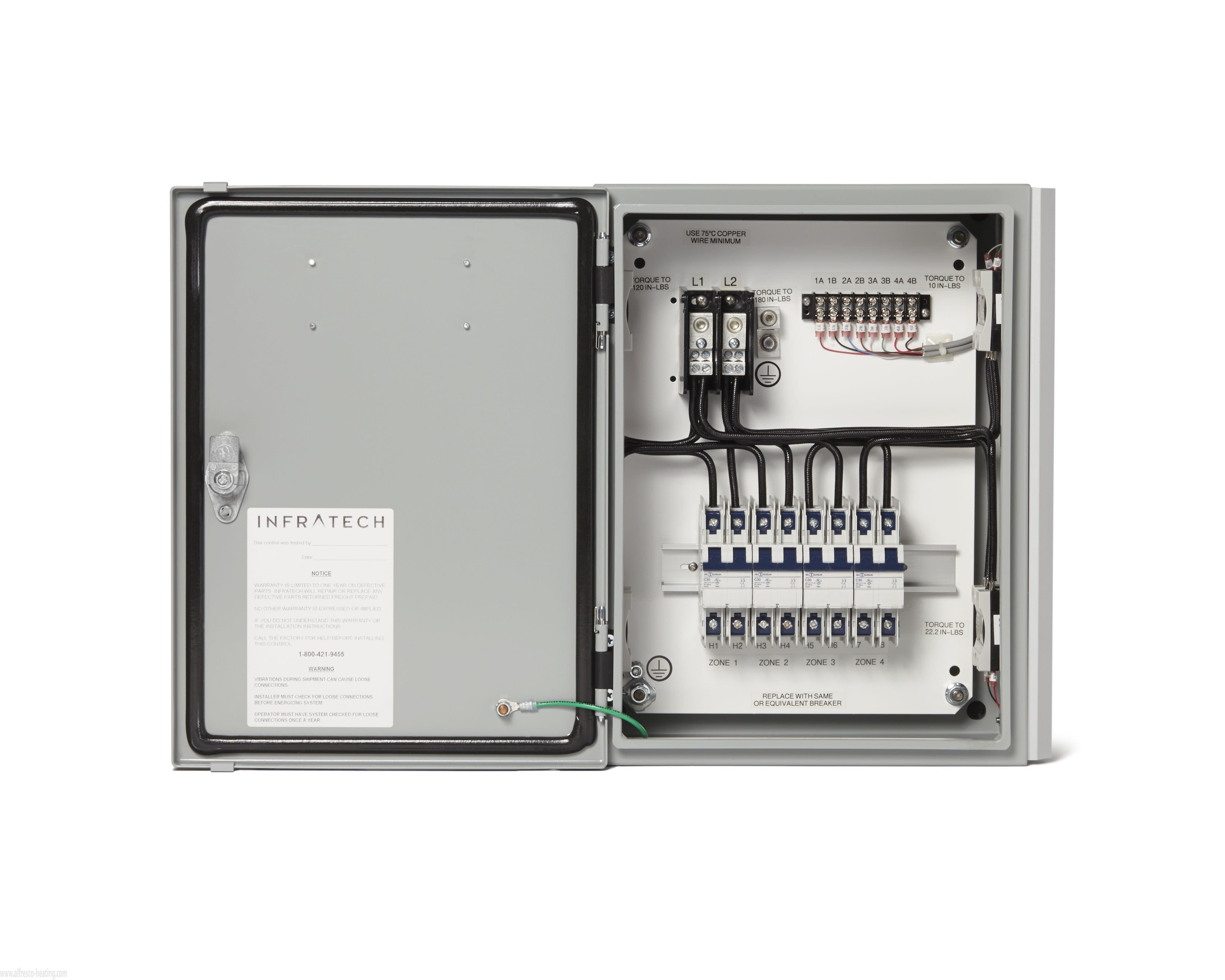 Infratech Control Box Infratech - Electric Heater Control Sub Panel, Comfort 1-6 Relay Control Box