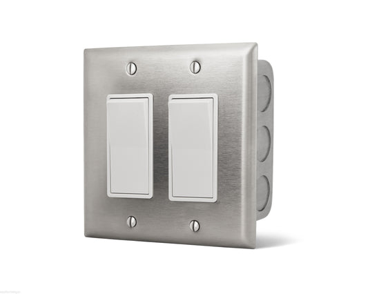 Infratech Switch Infratech Dual On/Off Wall Plate Switch And Gang Box - 14-4405