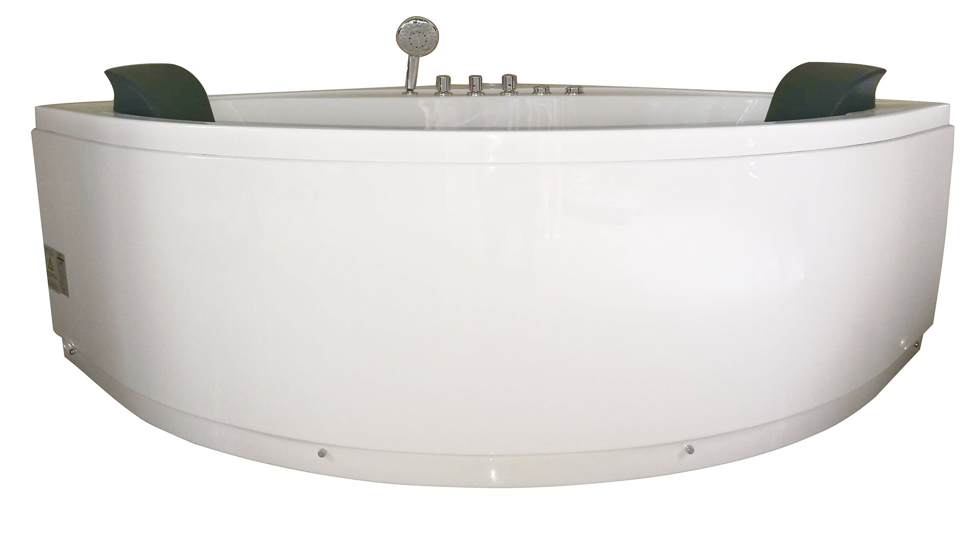 EAGO - 5' Rounded Modern Double Seat Corner Whirlpool Bath Tub with Fixtures | AM200