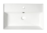 ALFI Brand - White 24" Modern Rectangular Above Mount Ceramic Sink with Faucet Hole | ABC901-W