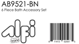 ALFI Brand - Brushed Nickel 6 Piece Matching Bathroom Accessory Set | AB9521-BN