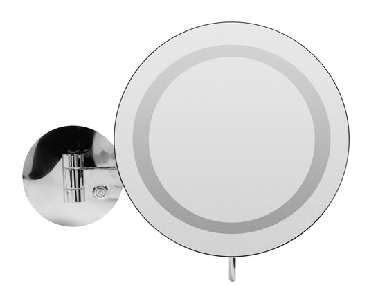 ALFI Brand - Polished Chrome Wall Mount Round 9" 5x Magnifying Cosmetic Mirror with Light | ABM9WLED-PC