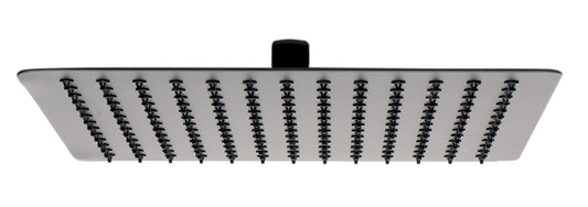 ALFI Brand - Matte Black Stainless Steel 12" Square Ultra-Thin Rain Shower Head | RAIN12S-BM