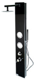 ALFI Brand - Black Glass Shower Panel with 2 Body Sprays and Rain Shower Head | ABSP55B