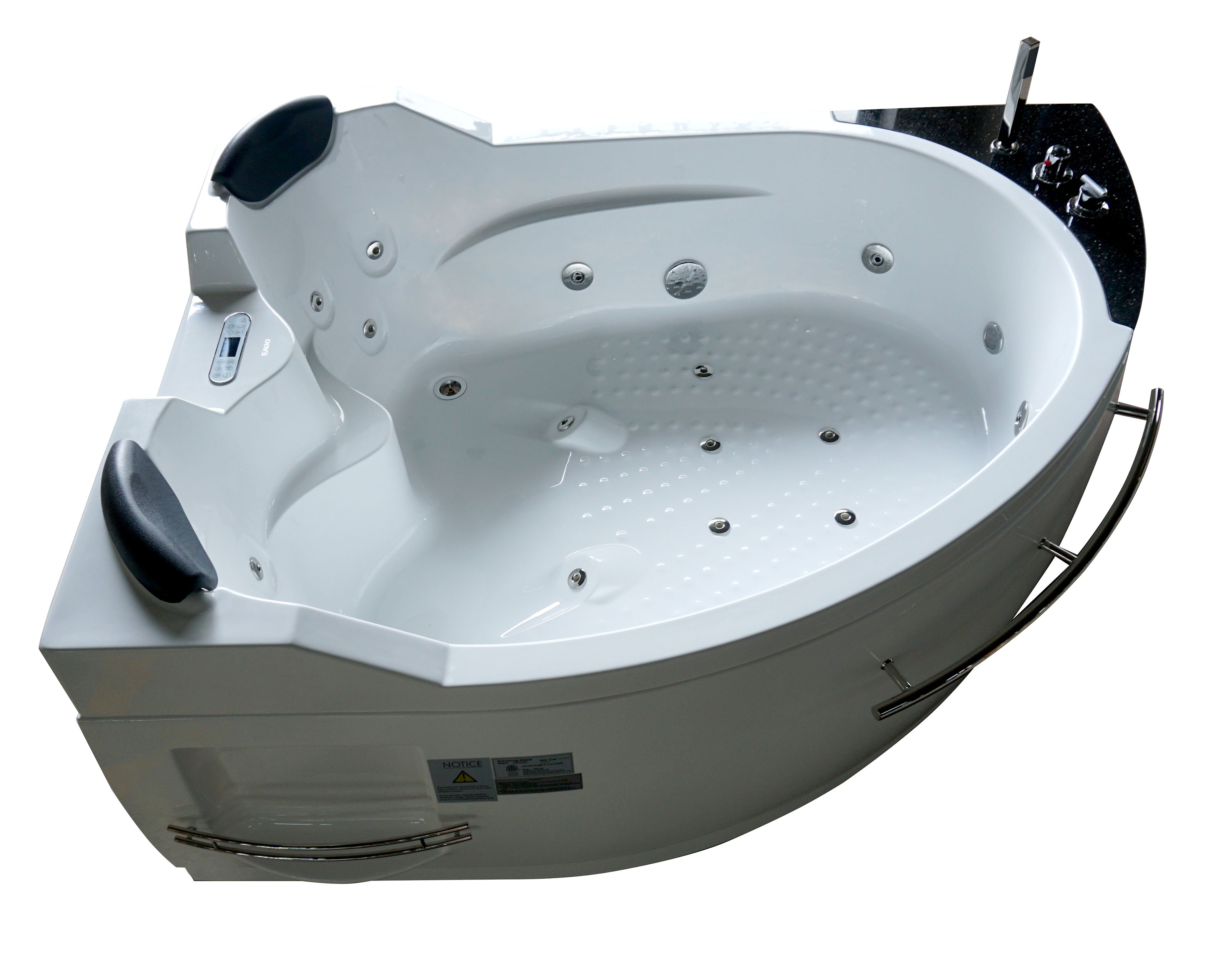 EAGO - 5.5 ft Right Corner Acrylic White Whirlpool Bathtub for Two | AM113ETL-R