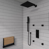 ALFI Brand - Black Matte Square Sliding Rail Hand Shower Set | AB7606-BM