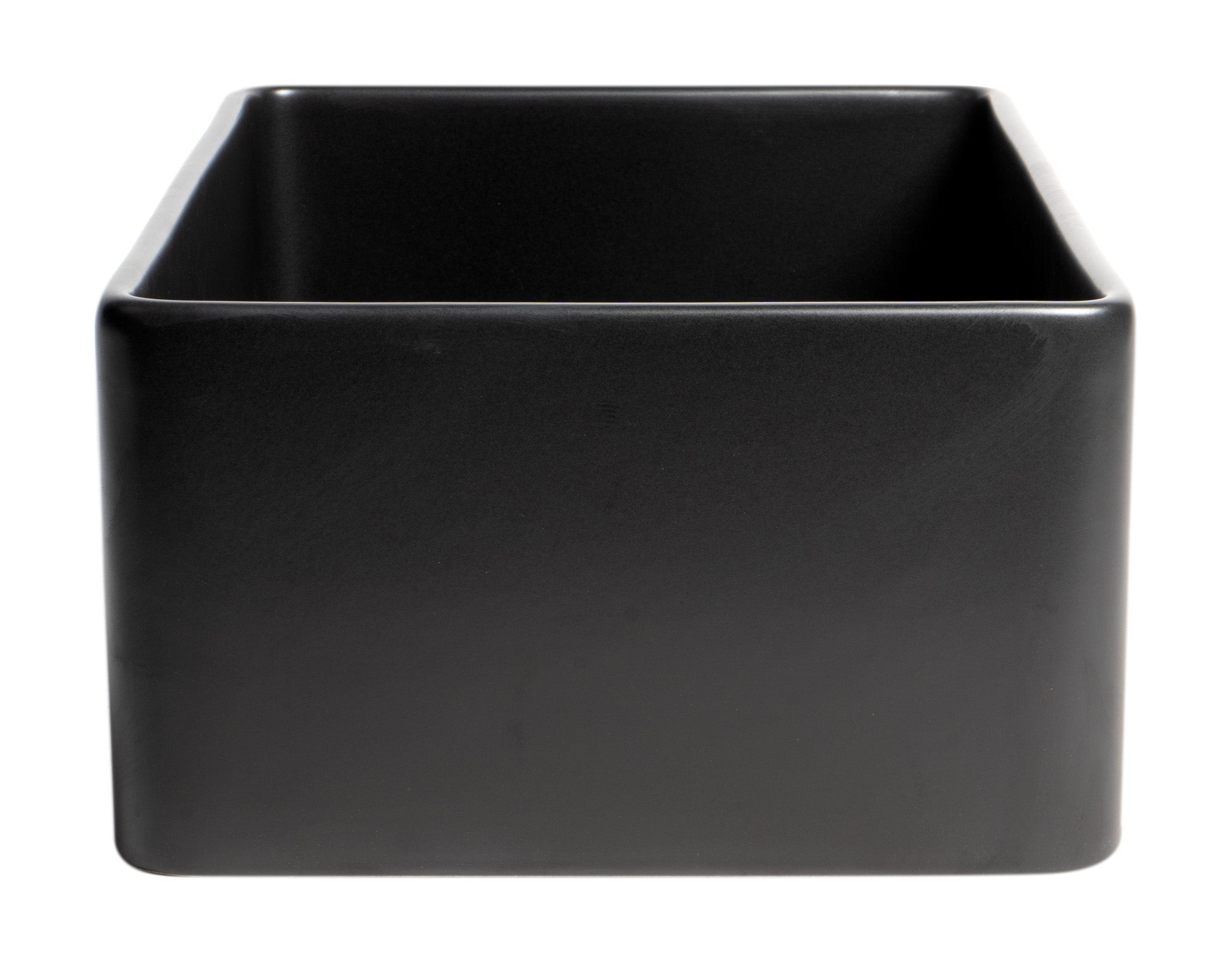 ALFI Brand - Black Matte Smooth Apron 30" x 18" Single Bowl Fireclay Farm Sink | ABF3018-BM