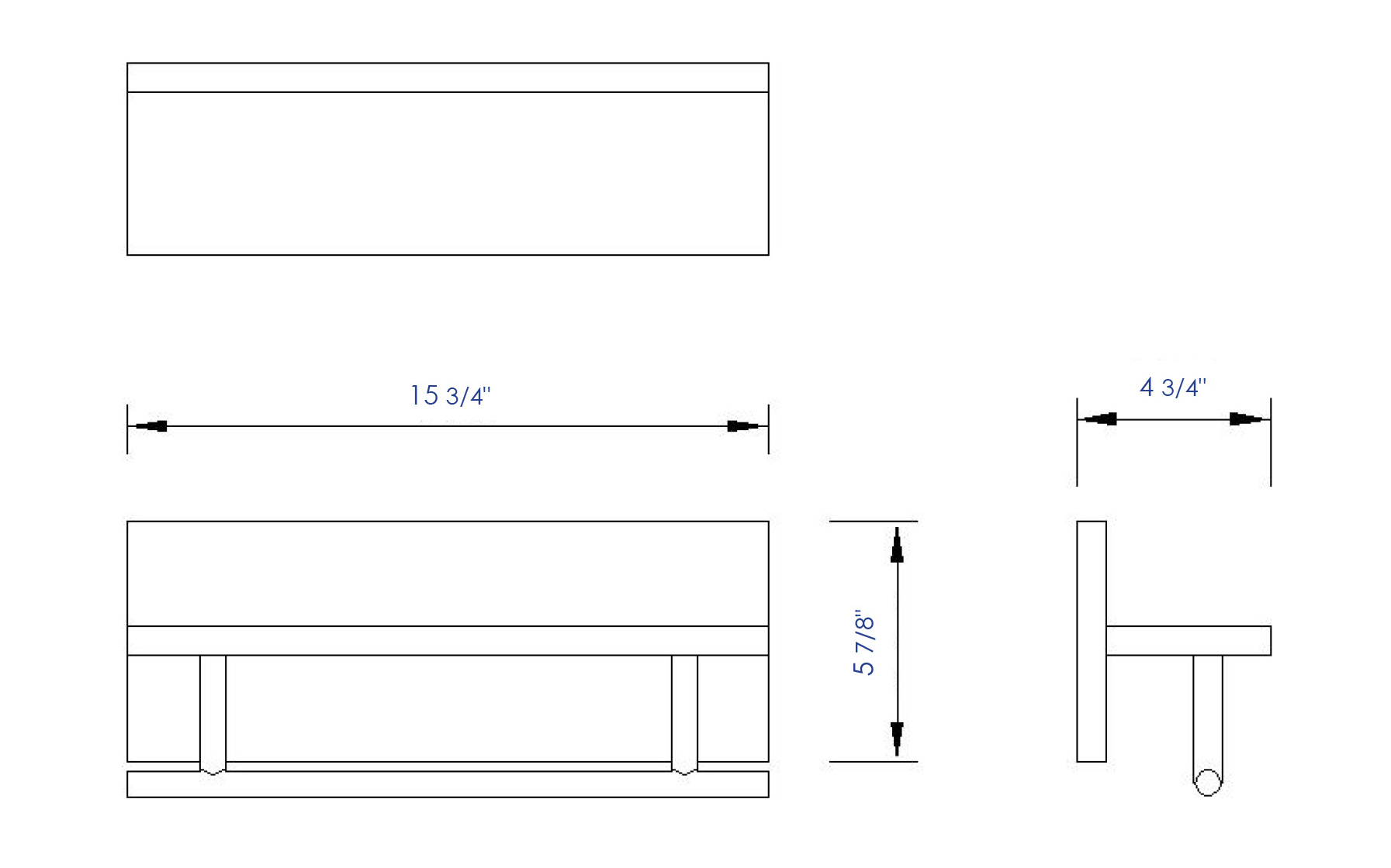 ALFI Brand - 16" Wooden Shelf with Chrome Towel Bar Bathroom Accessory | AB5511
