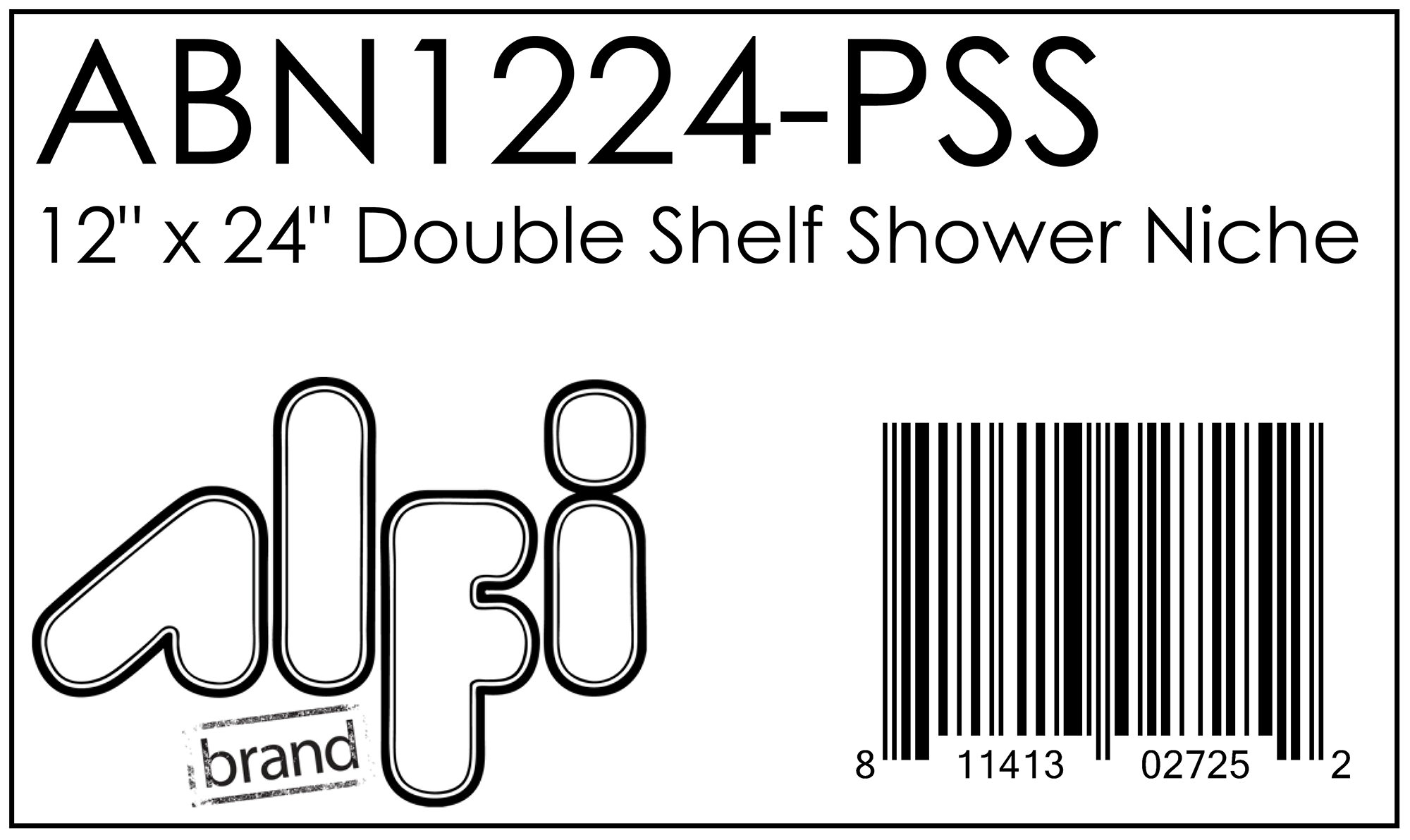 ALFI Brand - 12 x 24 Polished Stainless Steel Vertical Double Shelf Bath Shower Niche | ABN1224-PSS