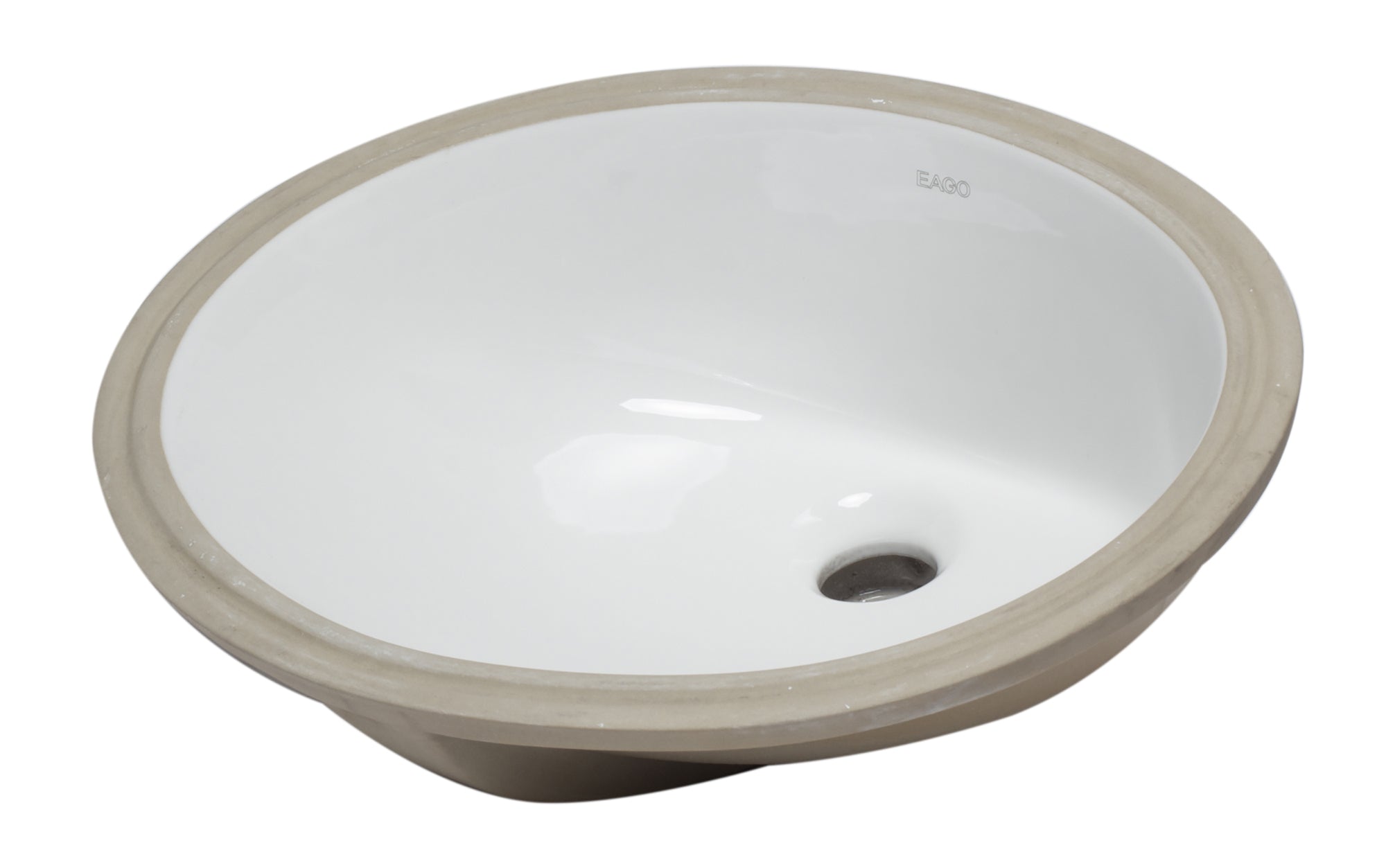 EAGO - White Ceramic 18"x15" Undermount Oval Bathroom Sink | BC224