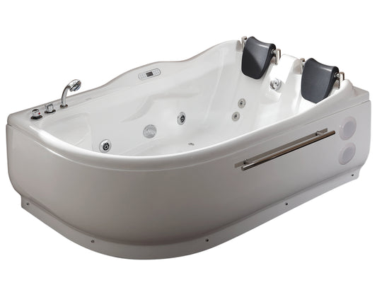 EAGO - 6 ft Left Corner Acrylic White Whirlpool Bathtub for Two | AM124ETL-L