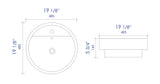 ALFI Brand - White 19" Round Semi Recessed Ceramic Sink with Faucet Hole | ABC702