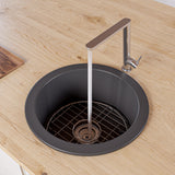 ALFI Brand - Black Matte Round 18" x 18" Undermount / Drop In Fireclay Prep Sink | ABF1818R-BM