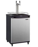 Kegco Beer Refrigeration 2 TAP 24" Wide Cold Brew Coffee Single Stainless Steel Commercial/Residential Kegerator