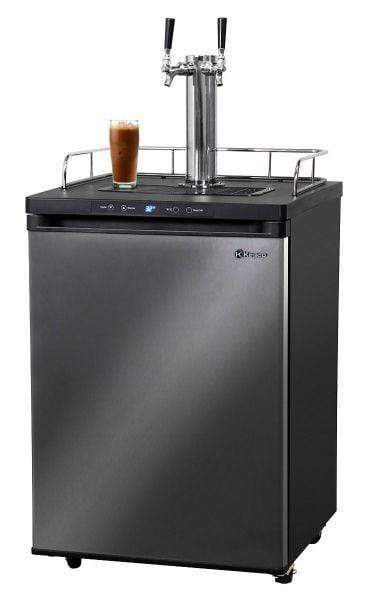 Kegco Beer Refrigeration 2 TAP 24" Wide Cold Brew Coffee  Tap Black Stainless Steel Kegerator