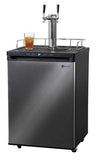 Kegco Beer Refrigeration 2 TAP 24" Wide Kombucha Tap Black Stainless Steel Kegerator