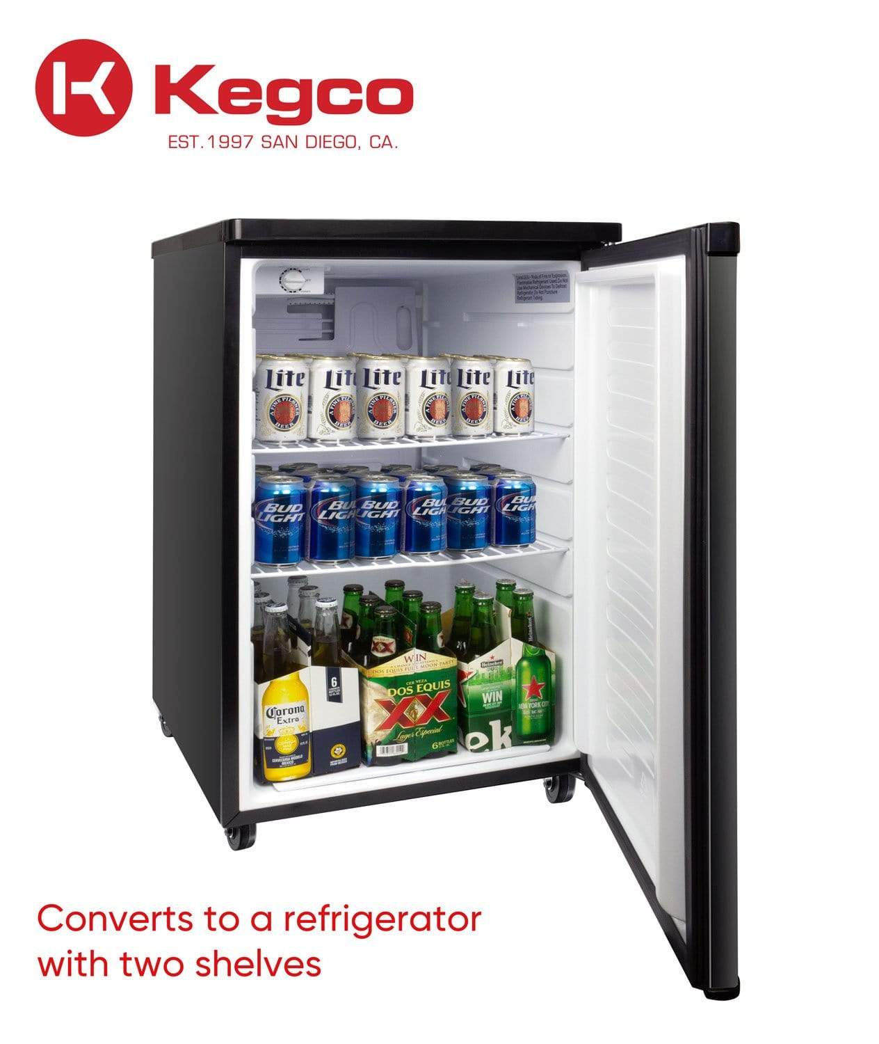 Kegco Beer Refrigeration 20" Wide Single Tap Black Kegerator