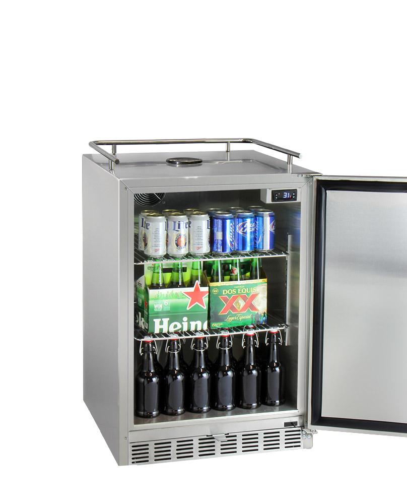 Kegco Beer Refrigeration 24" Wide All Stainless Steel Commercial Built-In Kegerator - Cabinet Only