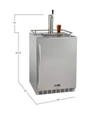 Kegco Beer Refrigeration 24" Wide Cold Brew Coffee Tap All Stainless Steel Outdoor Built-In Right Hinge Kegerator
