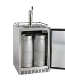 Kegco Beer Refrigeration 24" Wide Cold Brew Coffee Tap All Stainless Steel Outdoor Built-In Right Hinge Kegerator