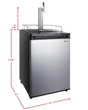 Kegco Beer Refrigeration 24" Wide Homebrew Tap Stainless Steel Digital Kegerator -HBK309S-1NK