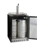 Kegco Beer Refrigeration 24" Wide Kombucha Tap Black Commercial Built-In Right Hinge Kegerator