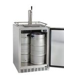 Kegco Beer Refrigeration 24" Wide  Tap All Stainless Steel Outdoor Built-In Right Hinge Kegerator with Kit