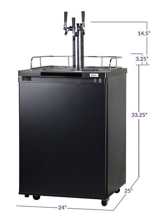 Kegco Beer Refrigeration 24" Wide Tap Black Kegerator