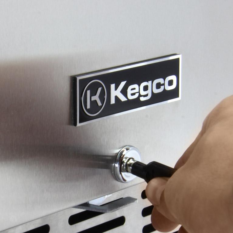 Kegco Beer Refrigeration 24" Wide Tap Stainless Steel Commercial Built-In Right Hinge Digital Kegerator with Kit