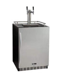 Kegco Beer Refrigeration Dual Tap 24" Wide Tap Stainless Steel Built-In Right Hinge Kegerator with Kit