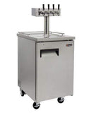 Kegco Beer Refrigeration Four Tap Wide Single Tap All Stainless Steel Commercial Kegerator