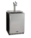 Kegco Beer Refrigeration Triple Tap 24" Wide Tap Stainless Steel Built-In Right Hinge Kegerator with Kit