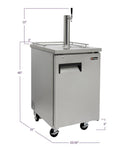 Kegco Beer Refrigeration Wide Single Tap All Stainless Steel Commercial Kegerator