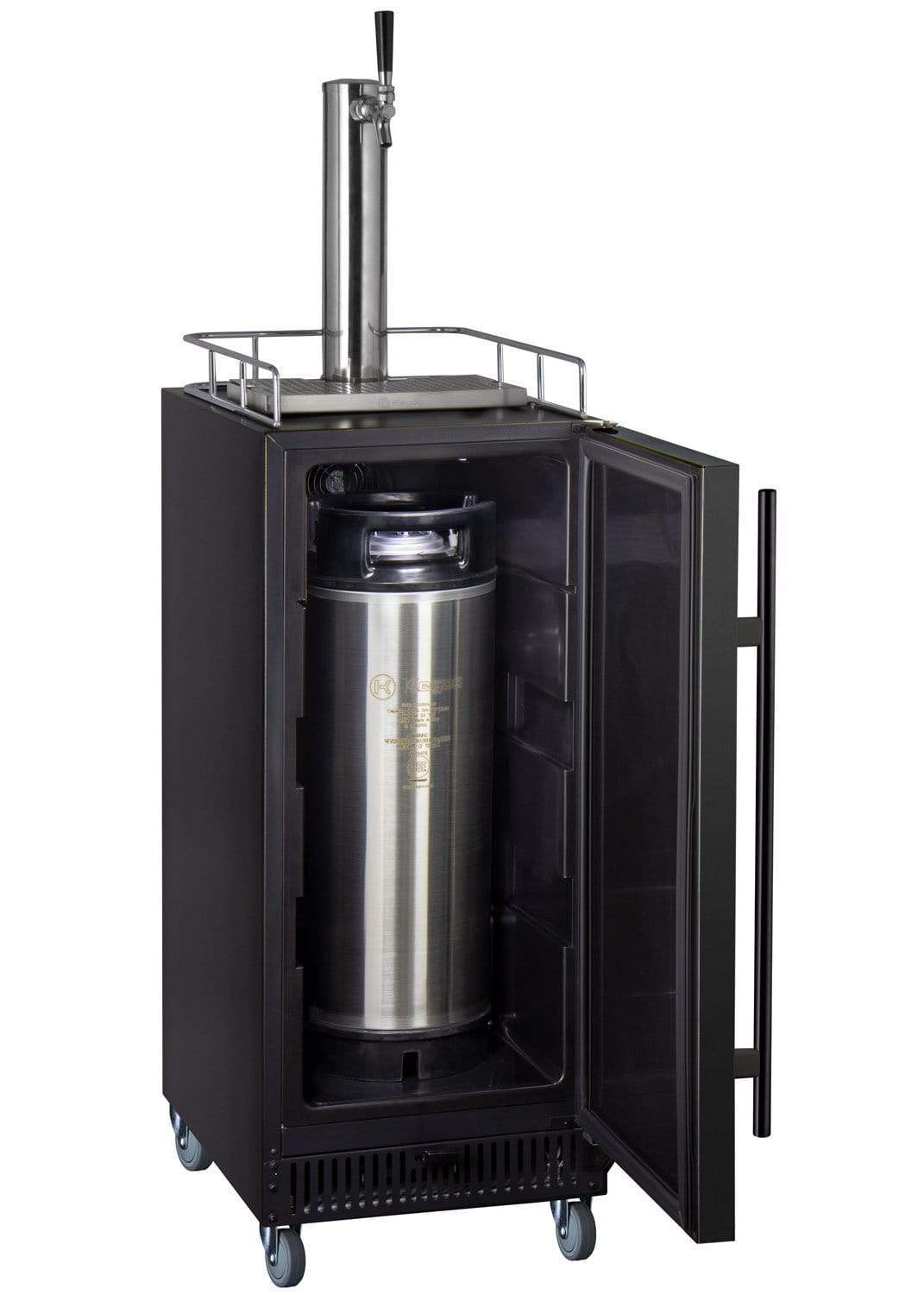 Kegco Beer Refrigeration Wide Single Tap Black Commercial Kegerator