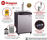 Kegco Beer Refrigeration Wide Single Tap Stainless Steel Commercial/Residential Kegerator