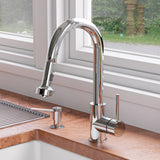 ALFI Brand - Polished Chrome Sensor Gooseneck Pull Down Kitchen Faucet | ABKF3262-PC