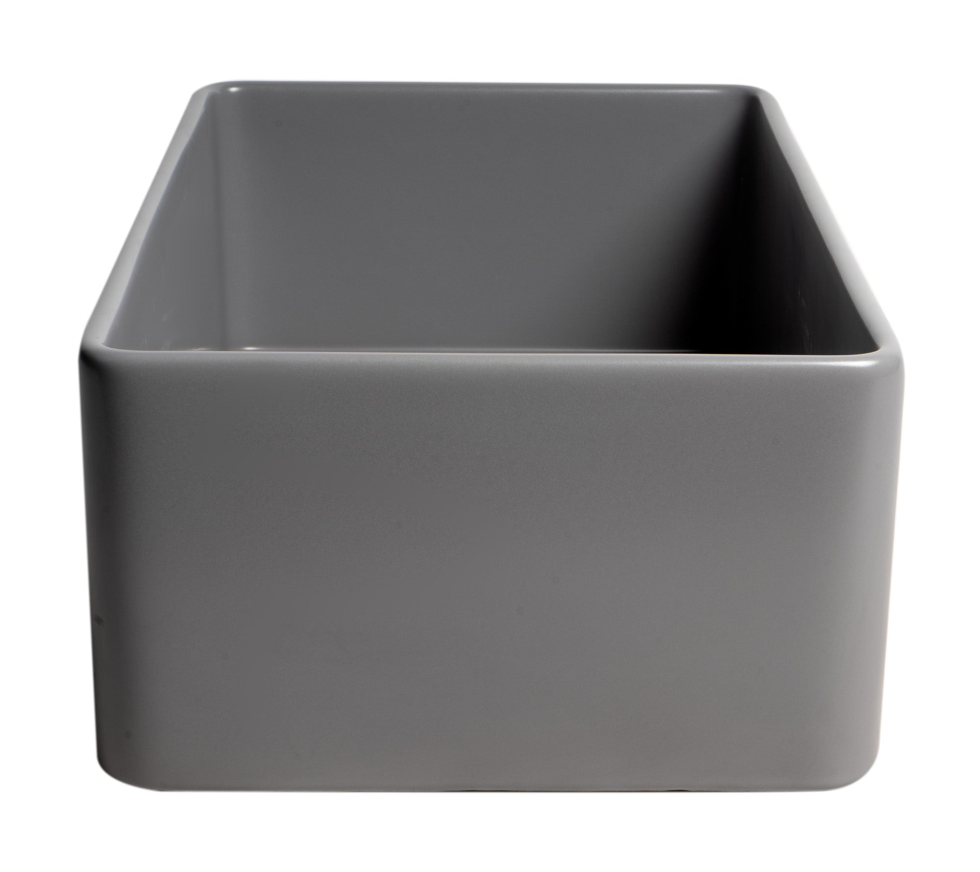 ALFI Brand - Gray Matte Smooth Apron 33" x 18" Single Bowl Fireclay Farm Sink | ABF3318S-GM