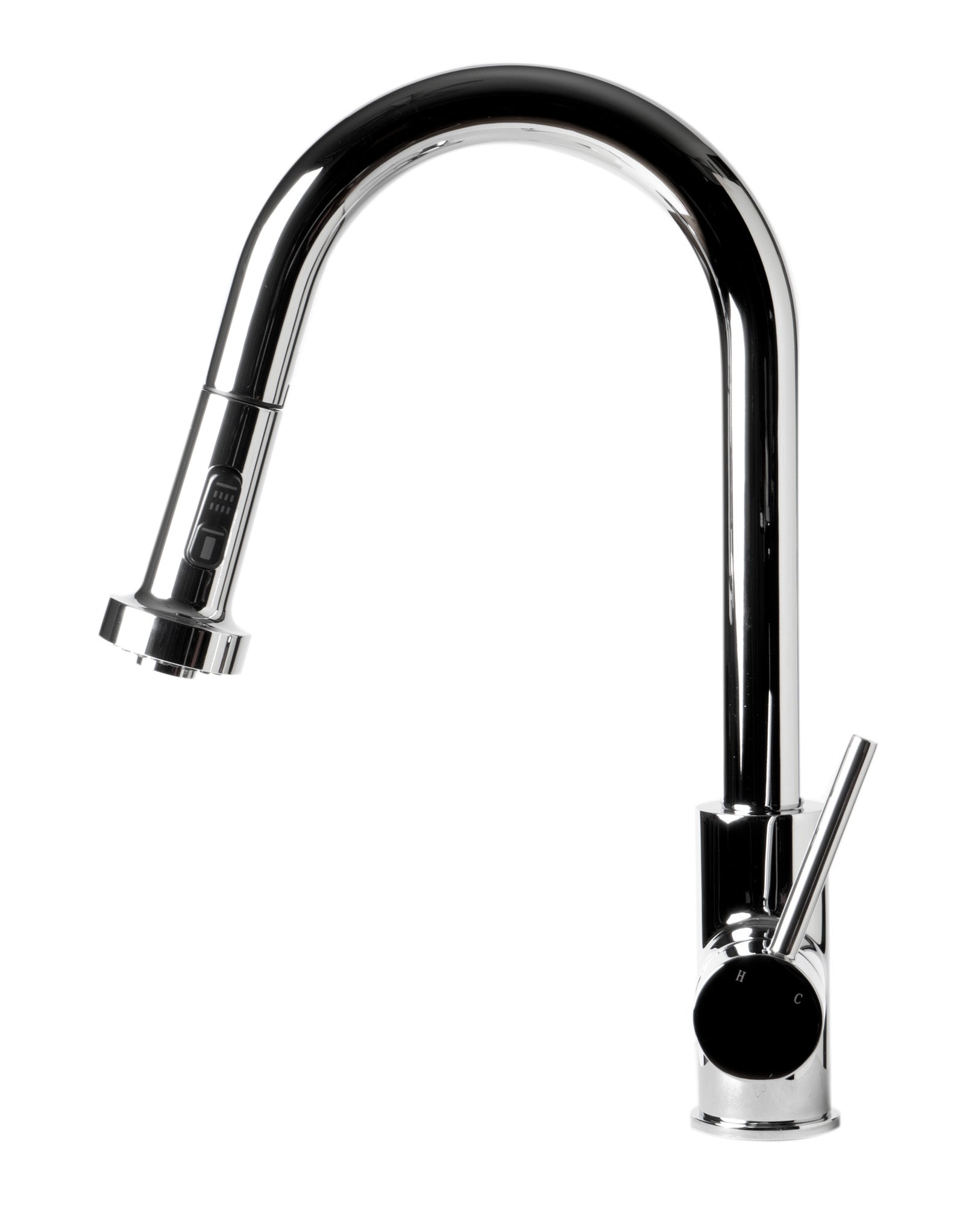 ALFI Brand - Polished Chrome Sensor Gooseneck Pull Down Kitchen Faucet | ABKF3262-PC