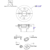 ALFI Brand - Cast Iron Shower Drain Base with Rubber Fitting | ABDB55CI