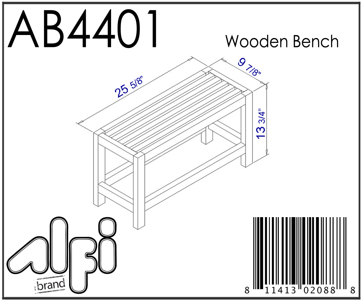 ALFI Brand - 26" Solid Wooden Slated Single Person Sitting Bench | AB4401