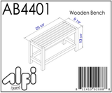 ALFI Brand - 26" Solid Wooden Slated Single Person Sitting Bench | AB4401