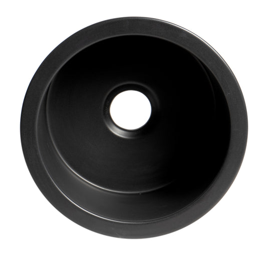 ALFI Brand - Black Matte Round 18" x 18" Undermount / Drop In Fireclay Prep Sink | ABF1818R-BM