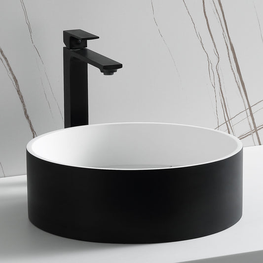 ALFI Brand - Black Matte 15" Round Solid Surface Resin Sink | ABRS15RBM