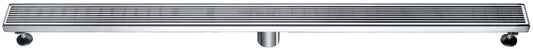 ALFI Brand - 47" Stainless Steel Linear Shower Drain with Groove Lines | ABLD47D
