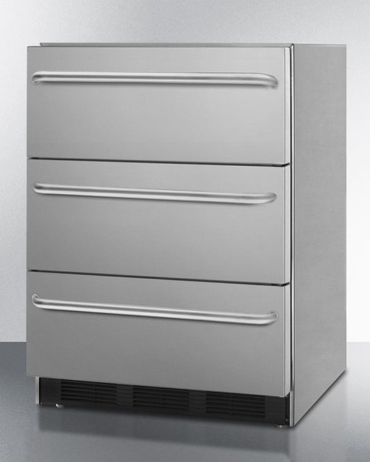 Summit - 24" Wide 3-Drawer All-Refrigerator | SP6DBSSTB7