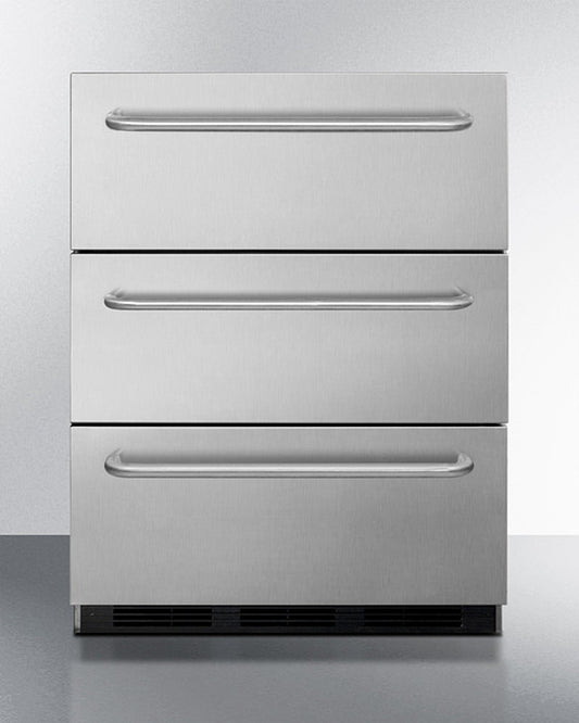 Summit - 24" Wide 3-Drawer All-Refrigerator, ADA Compliant | SP6DBSSTB7ADA