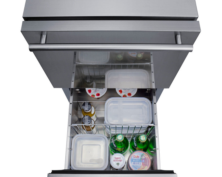 Summit - 18" Wide Outdoor 2-Drawer All-Refrigerator, ADA Compliant | ADRD18OS