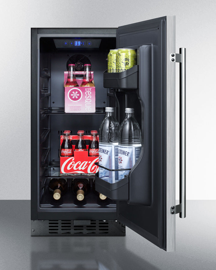 Summit - 15" Wide Built-In All-Refrigerator, ADA Compliant | ALR15BCSS