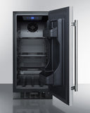Summit - 15" Wide Built-In All-Refrigerator and 24" Wide Electric Wall Oven